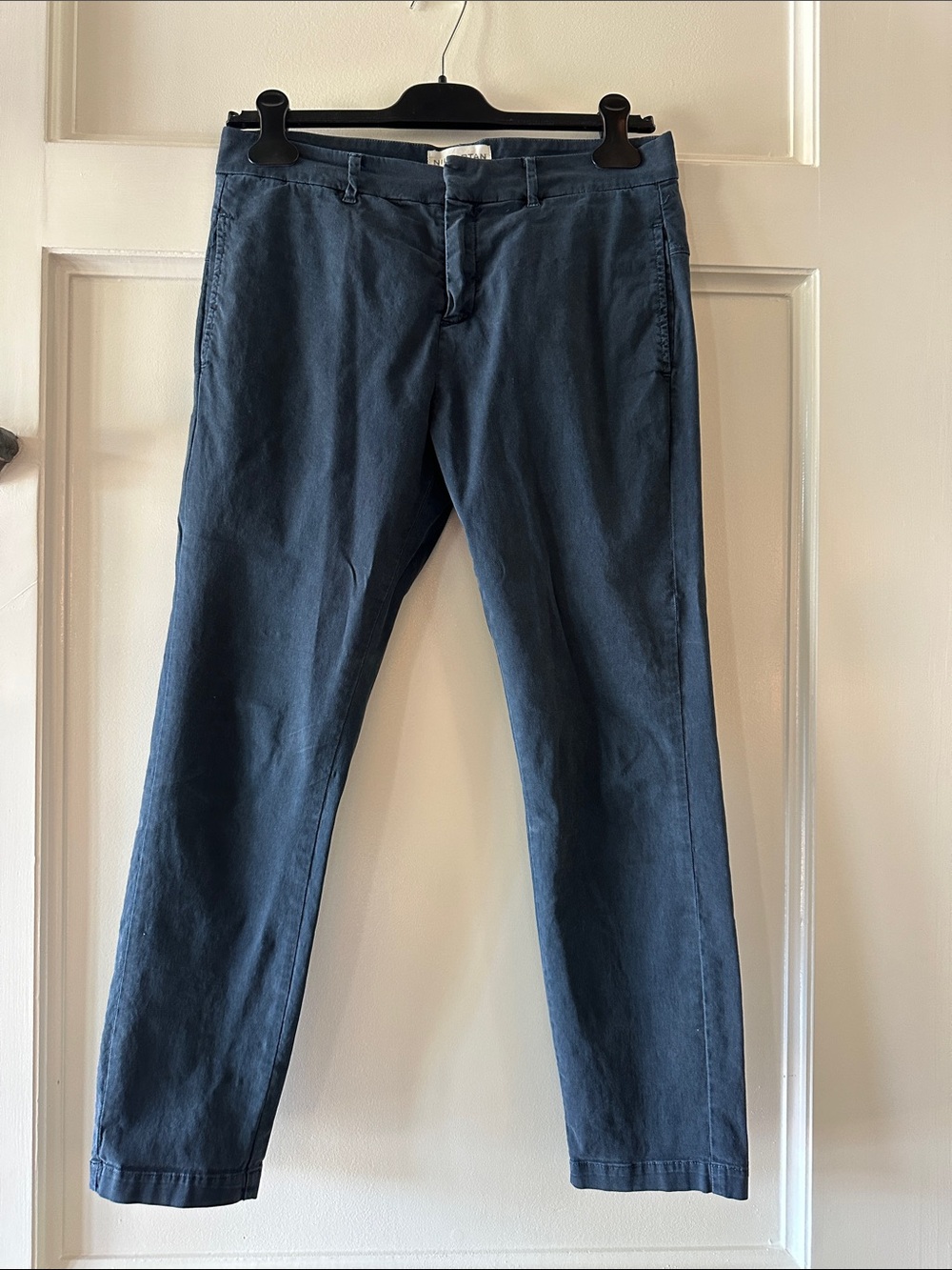 Nili Lotan Navy Blue Low Rise Straight-Leg Pants